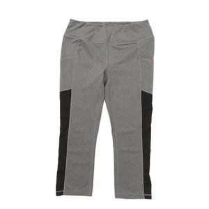 Reebok Capri Leggings Womens Size Medium Breathable Workout Running Gray